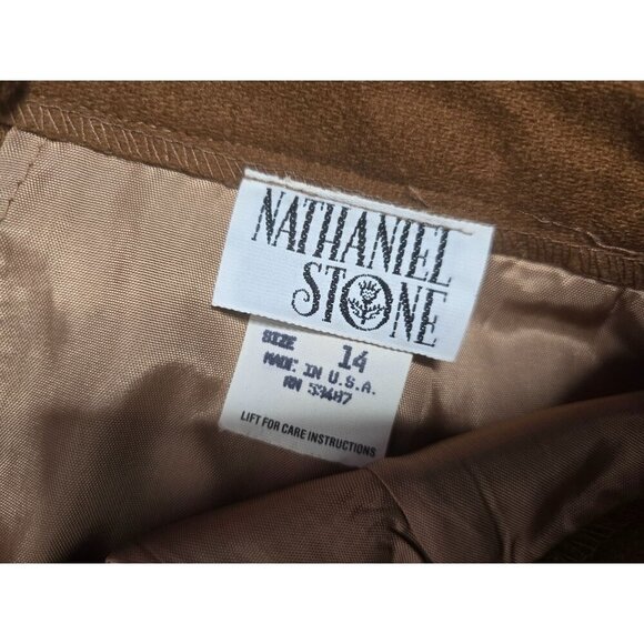 Vintage Cafe Brown Wool Midi Skirt - Picture 3 of 10